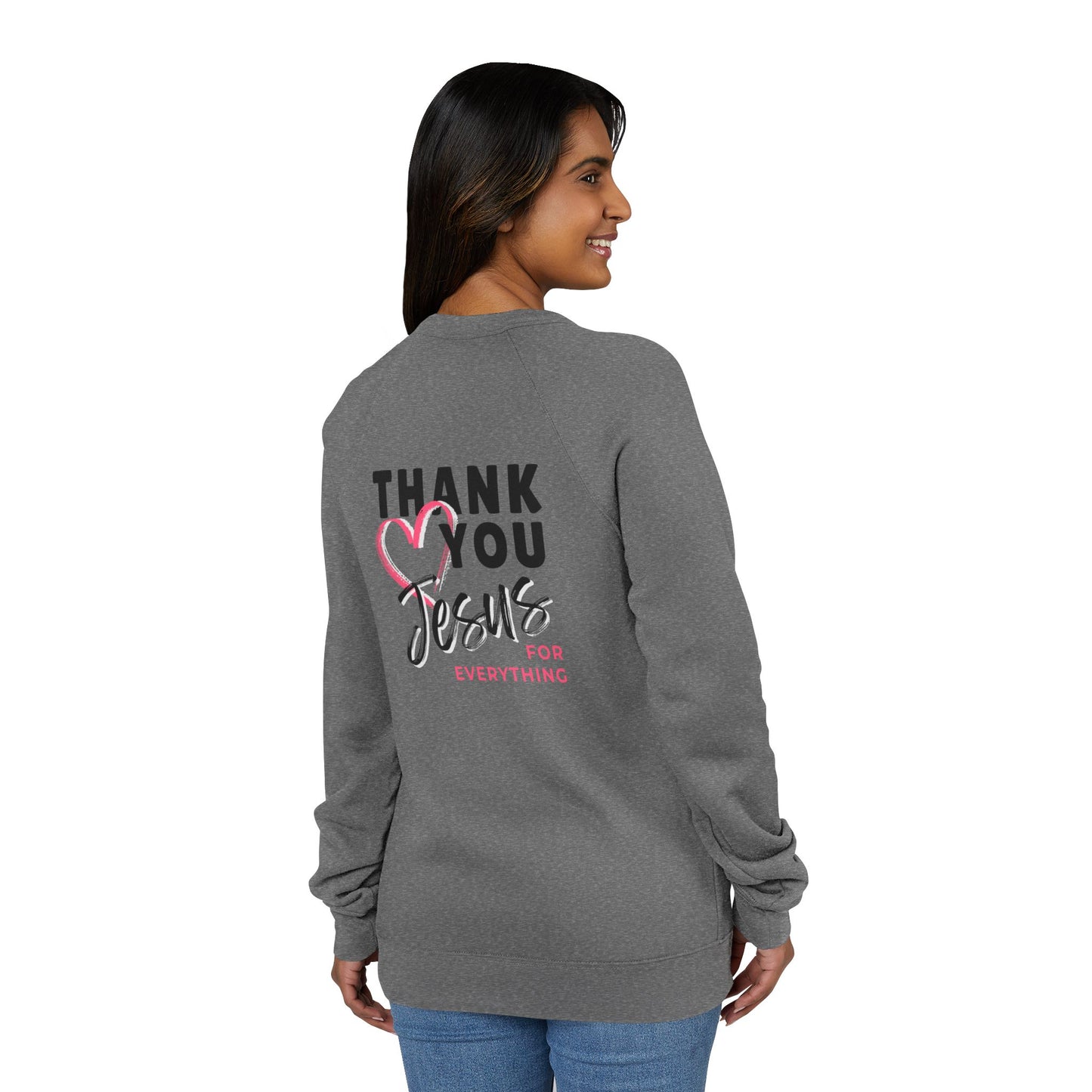 Heart Thank You Jesus Sweatshirt - Cozy Soft Bella-Canvas Faith Christian Crewneck