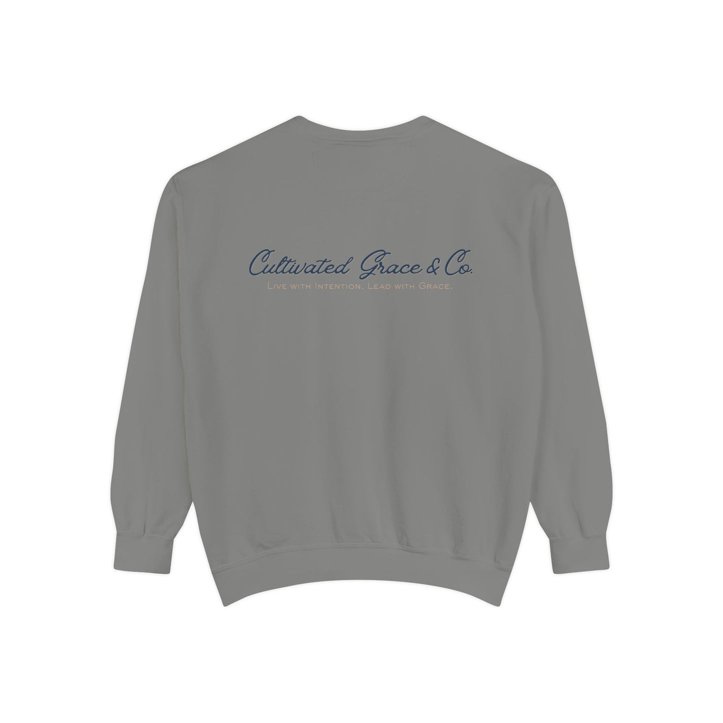 Script Cultivated Grace Co. Logo Sweatshirt — Comfort Colors Garment-Dyed Crewneck