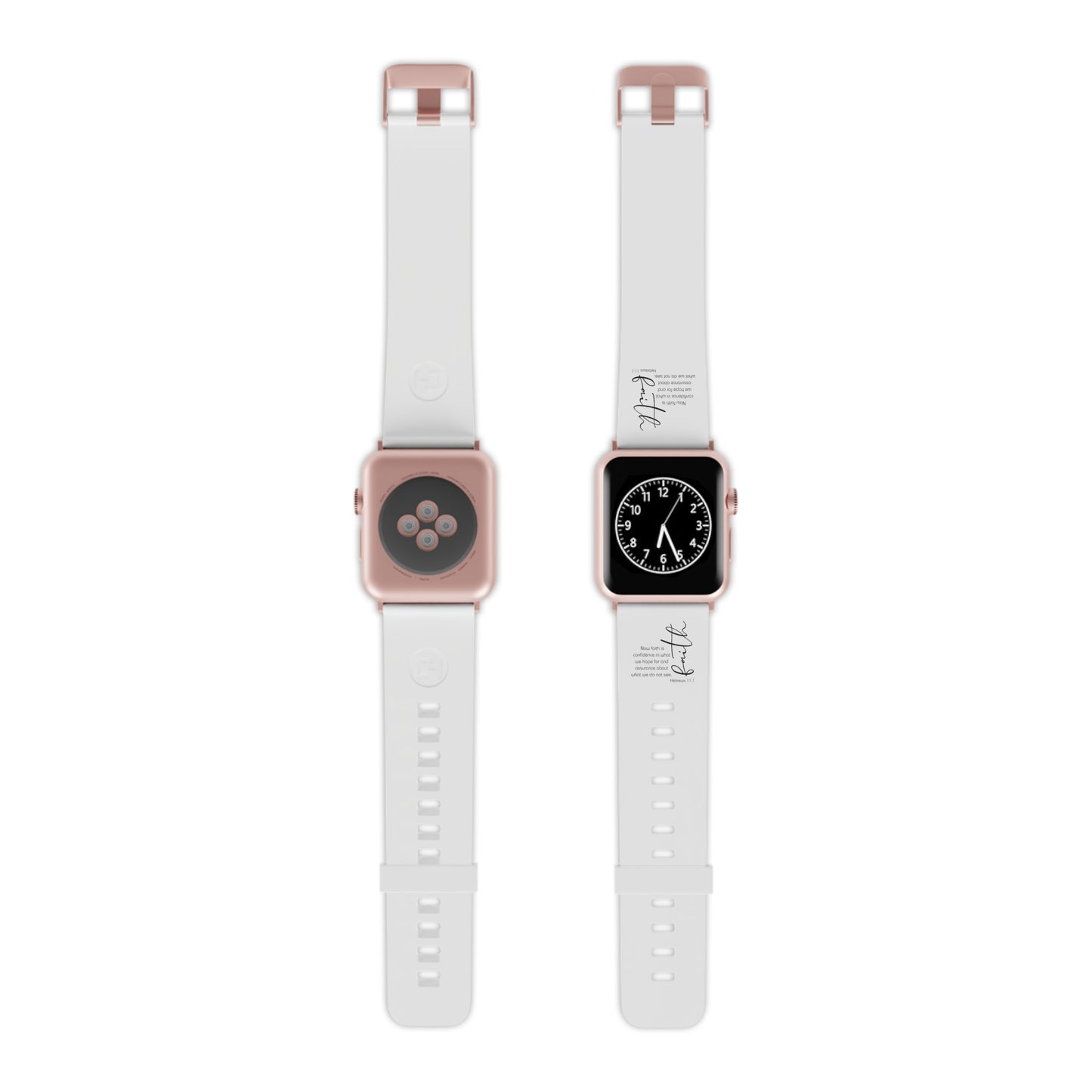 Hebrews 11:1 Faith Scripture  Apple Watch Band for Apple Watch | White Silicone