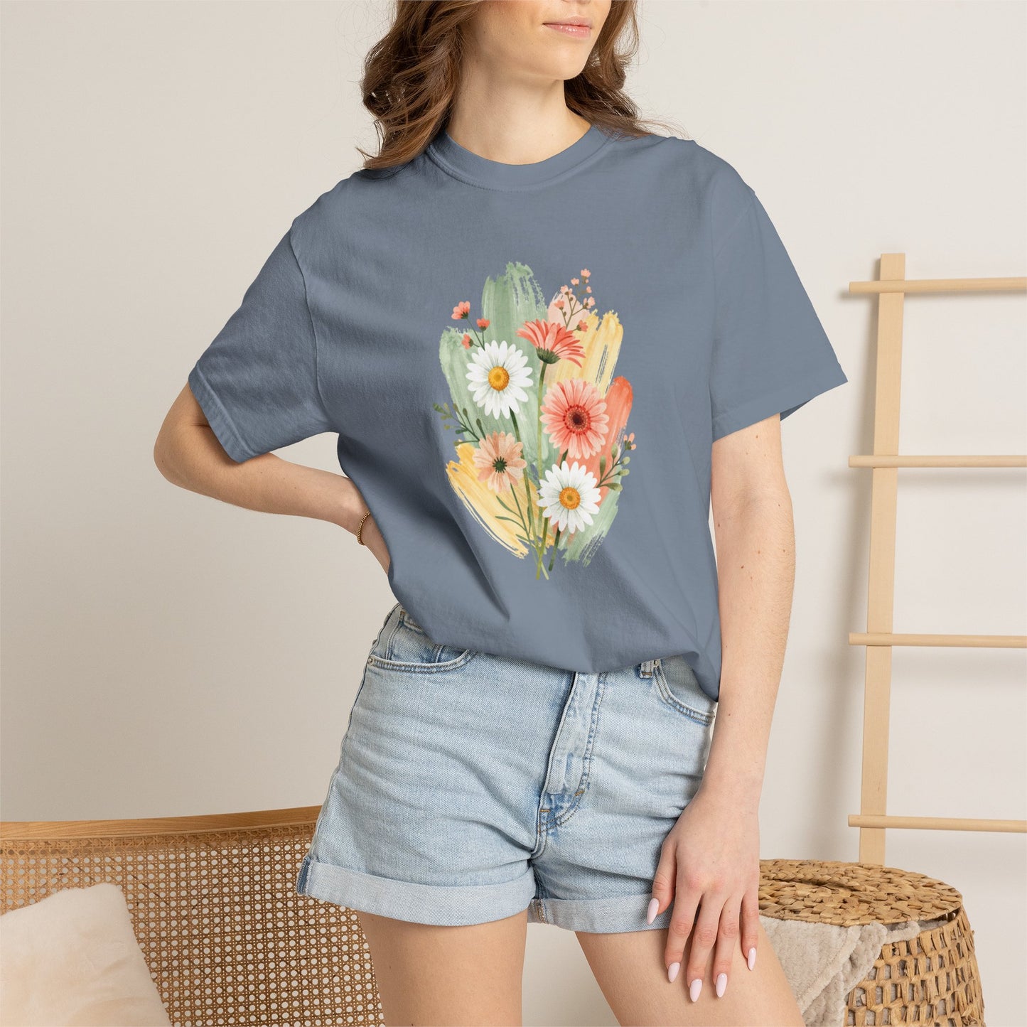 Watercolor Floral Graphic T-Shirt | Comfort Colors