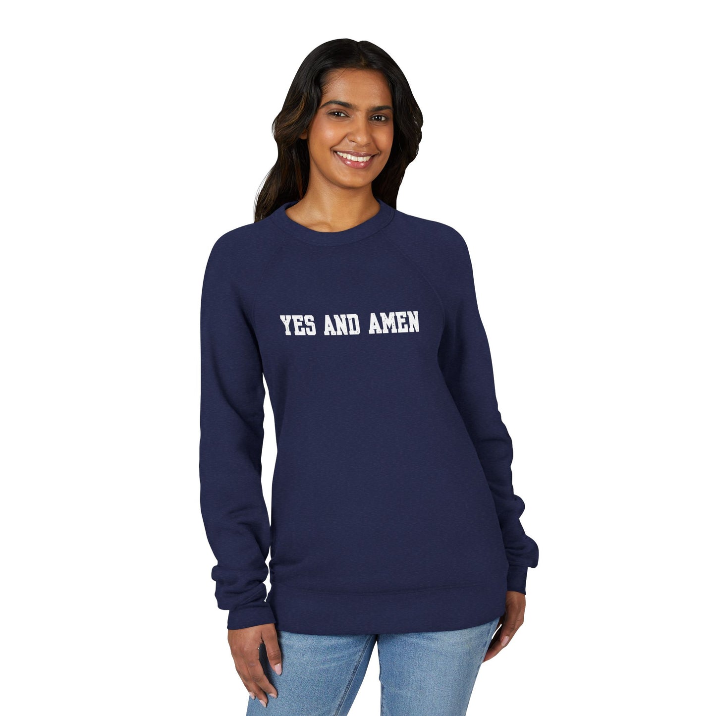 Yes And Amen Sweatshirt | Religious Faith Typography, Minimal Christian Crewneck