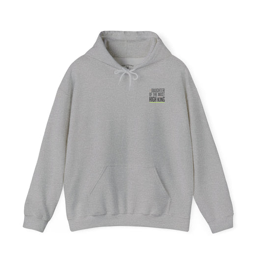 Daughter of the Most High King Hoodie | Faith-Forward Minimalist Christian Apparel