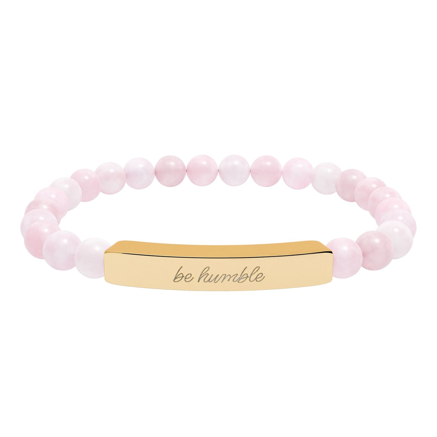 "Be Humble" Natural Stone Bead Bracelet — Stretch Bar Bracelet