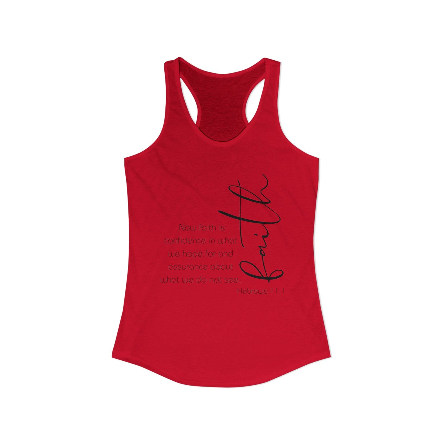 Hebrews 11:1 Faith Scripture Racerback Tank | Women's Inspirational Verse