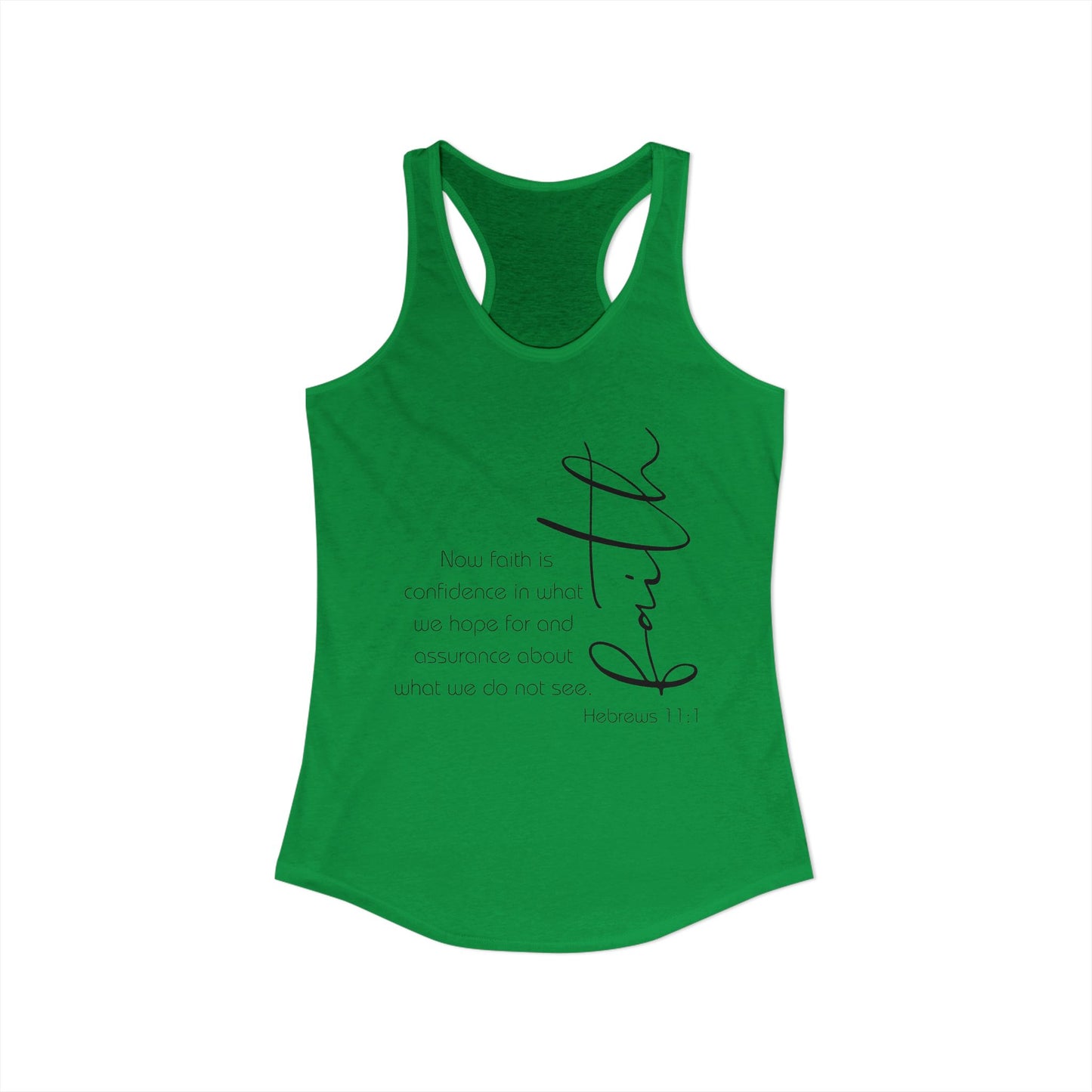 Hebrews 11:1 Faith Scripture Racerback Tank | Women's Inspirational Verse