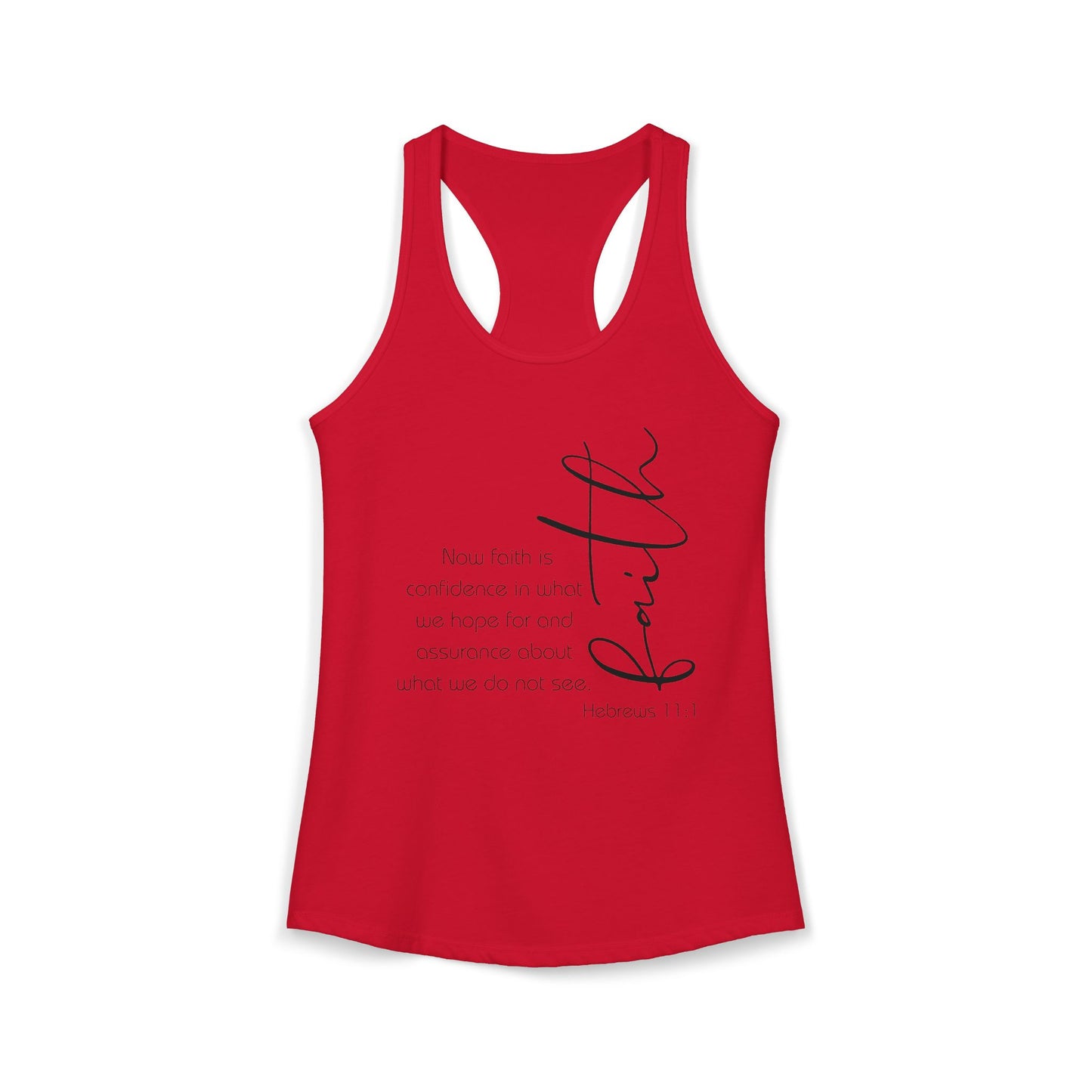 Hebrews 11:1 Faith Scripture Racerback Tank | Women's Inspirational Verse