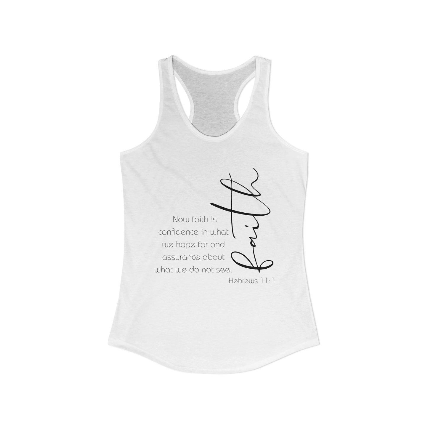 Hebrews 11:1 Faith Scripture Racerback Tank | Women's Inspirational Verse