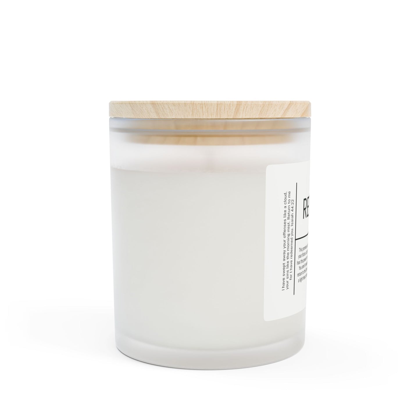 Redeemed Candle Frosted Glass Jar | 11oz Soy Candle