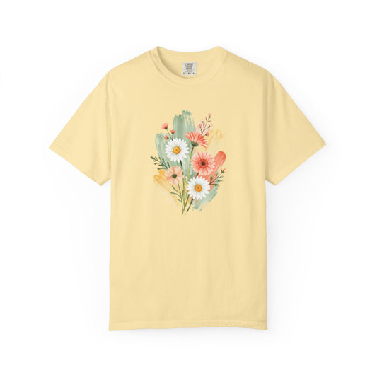 Watercolor Floral Graphic T-Shirt | Comfort Colors