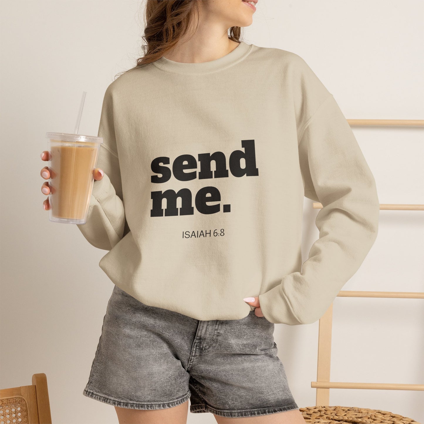 Send Me Crewneck Sweatshirt | Bible Scripture Isaiah 6:8