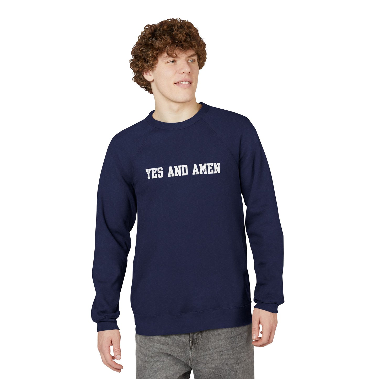 Yes And Amen Sweatshirt | Religious Faith Typography, Minimal Christian Crewneck