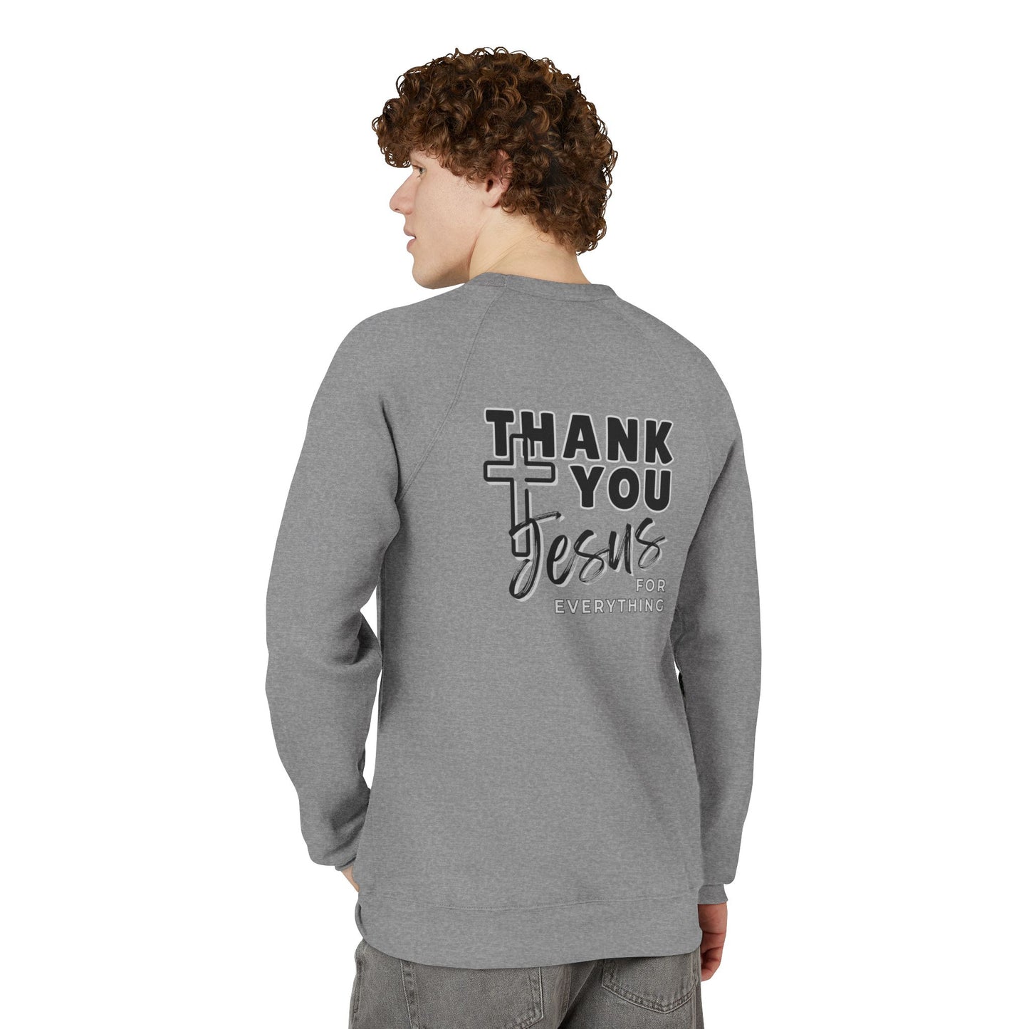 Cross Thank You Jesus Sweatshirt - Soft Bella-Canvas Faith Christian Crewneck