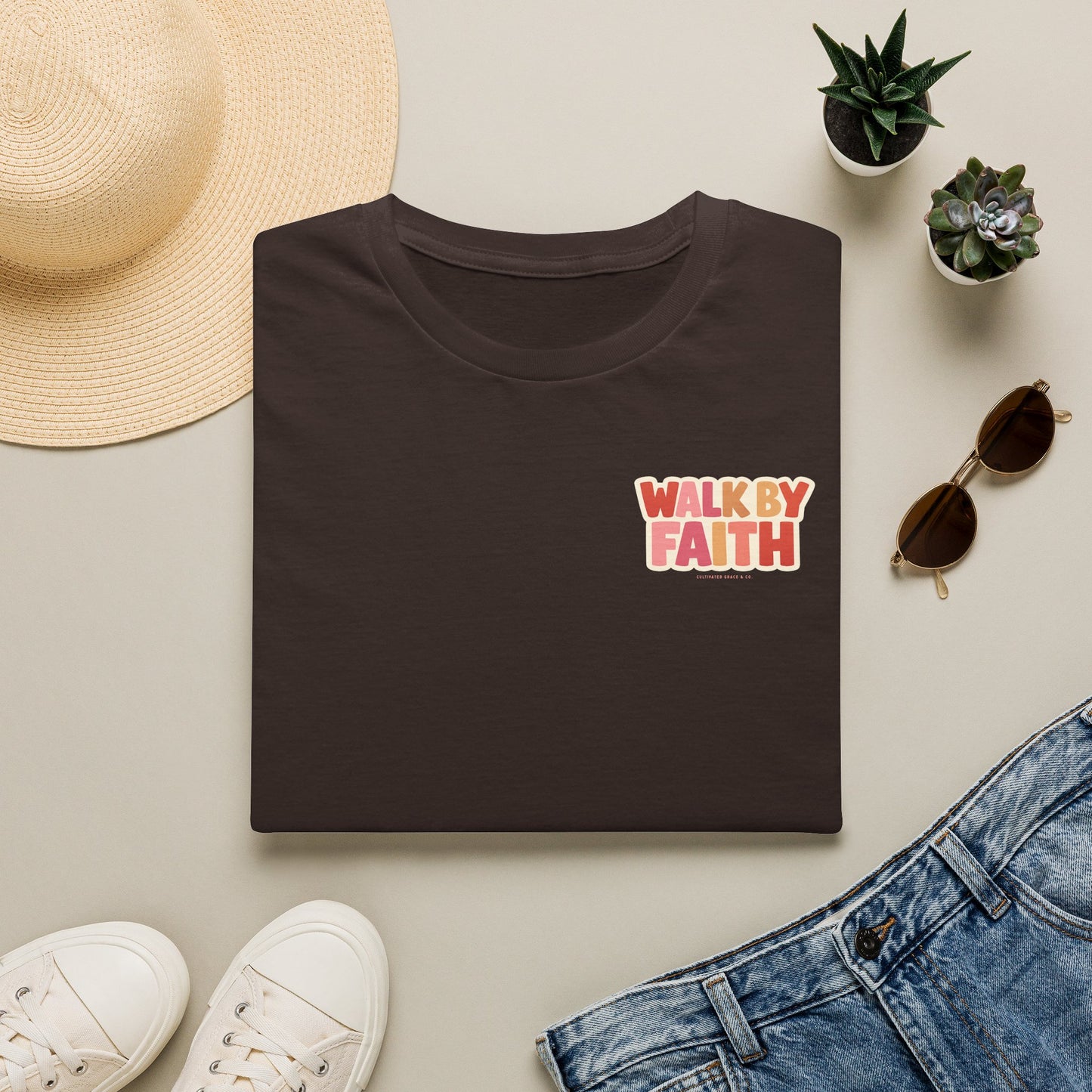 Walk By Faith T-Shirt — Inspirational Christian Faith Tee