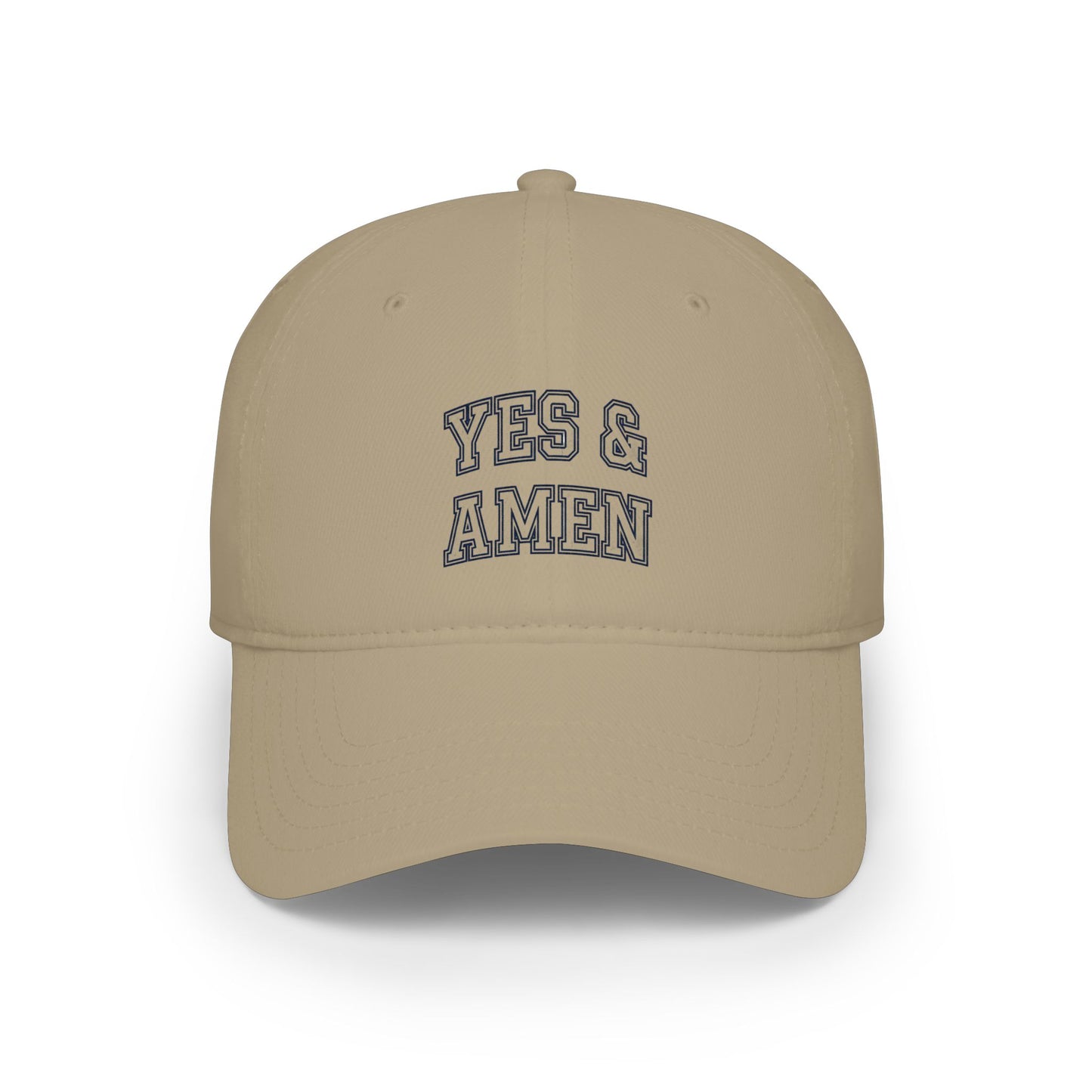 Yes & Amen Baseball Cap — Embroidered Faith Red Low Profile Hat