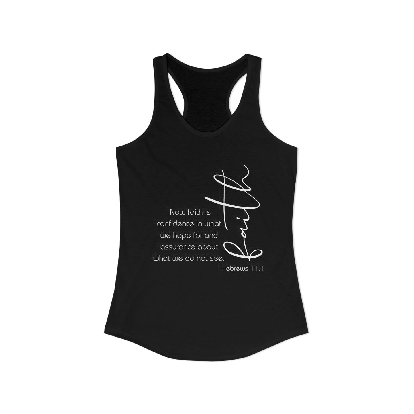 Hebrews 11:1 Faith Scripture Racerback Tank | Women's Inspirational Verse