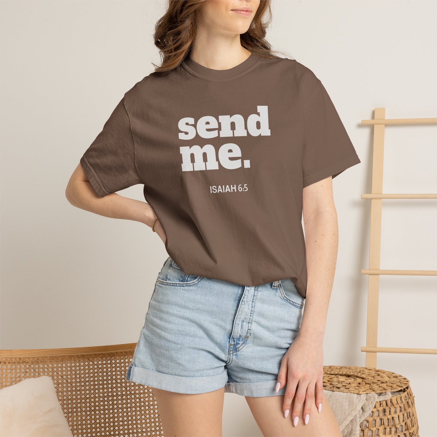 Send Me Isaiah 6:8 Graphic Comfort Colors T-shirt | Faith Inspired Christian Tee