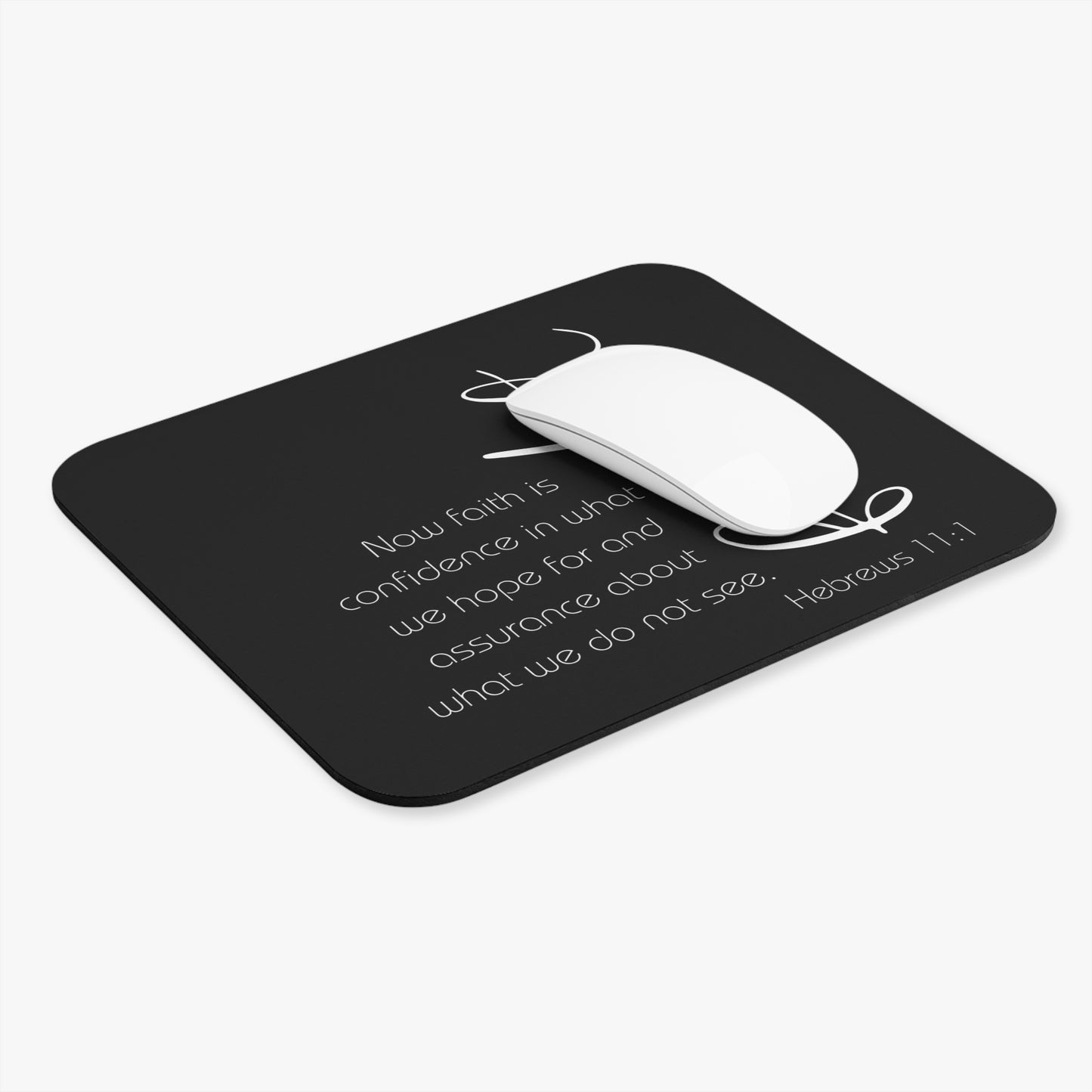Black Hebrews 11:1 Faith Scripture Mouse Pad | Christian Desk Mat