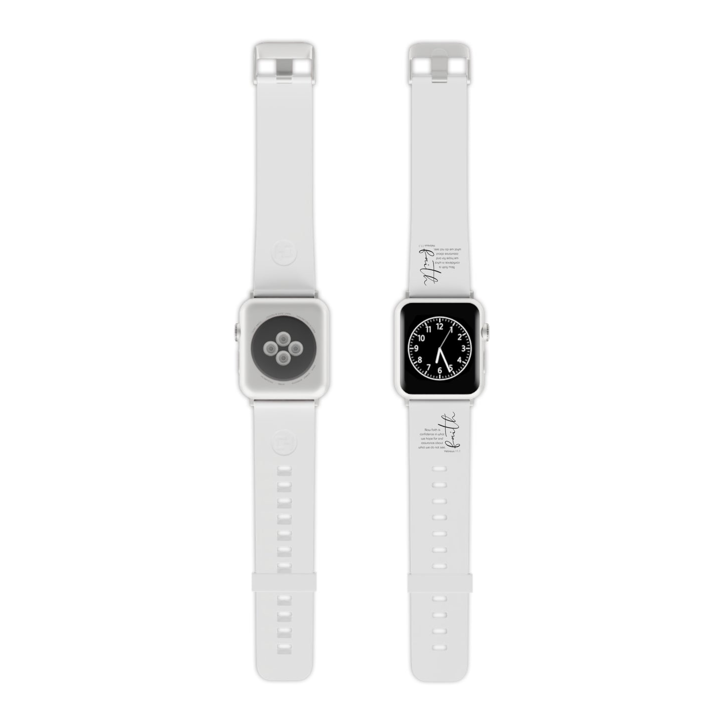Hebrews 11:1 Faith Scripture  Apple Watch Band for Apple Watch | White Silicone