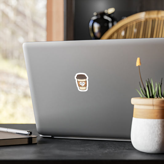 Coffee & Kingdom Work Sticker — Faith-Inspired Vinyl Kiss-Cut Sticker