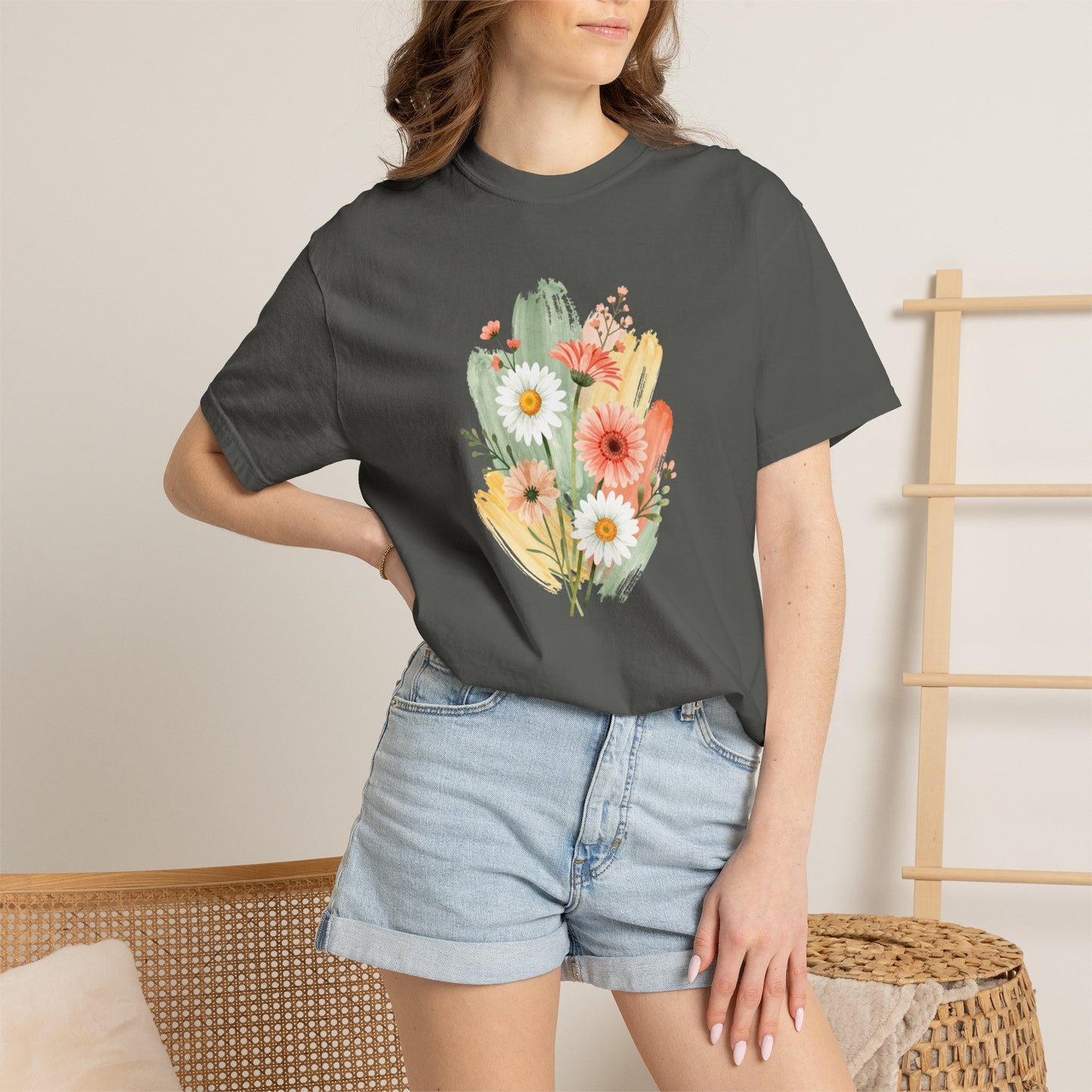Watercolor Floral Graphic T-Shirt | Comfort Colors