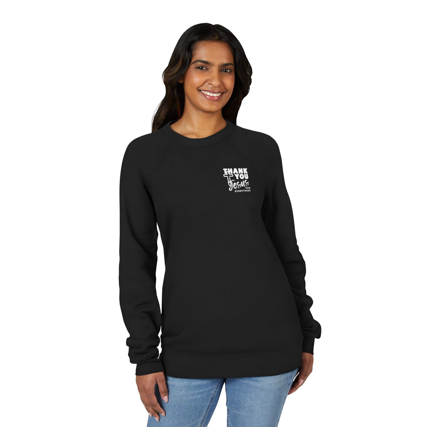 Cross Thank You Jesus Sweatshirt - Soft Bella-Canvas Faith Christian Crewneck