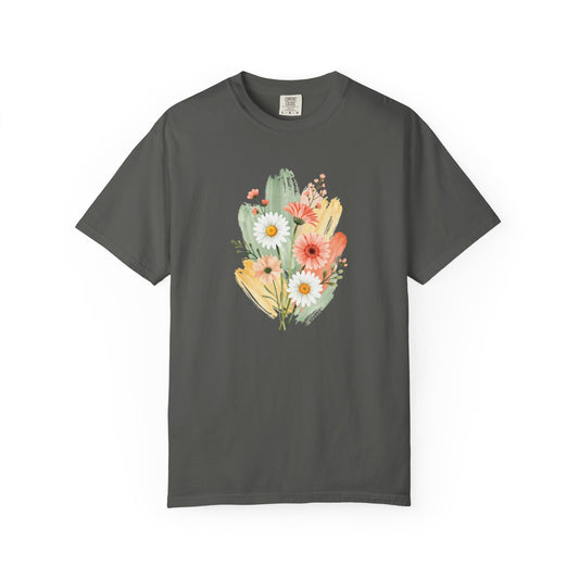 Watercolor Flowers Graphic Garment-Dyed Comfort Colors T-shirt