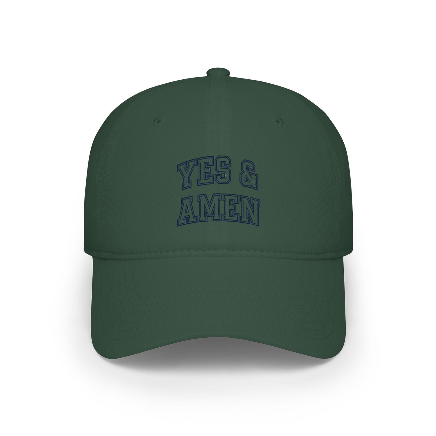 Yes & Amen Baseball Cap — Embroidered Faith Red Low Profile Hat