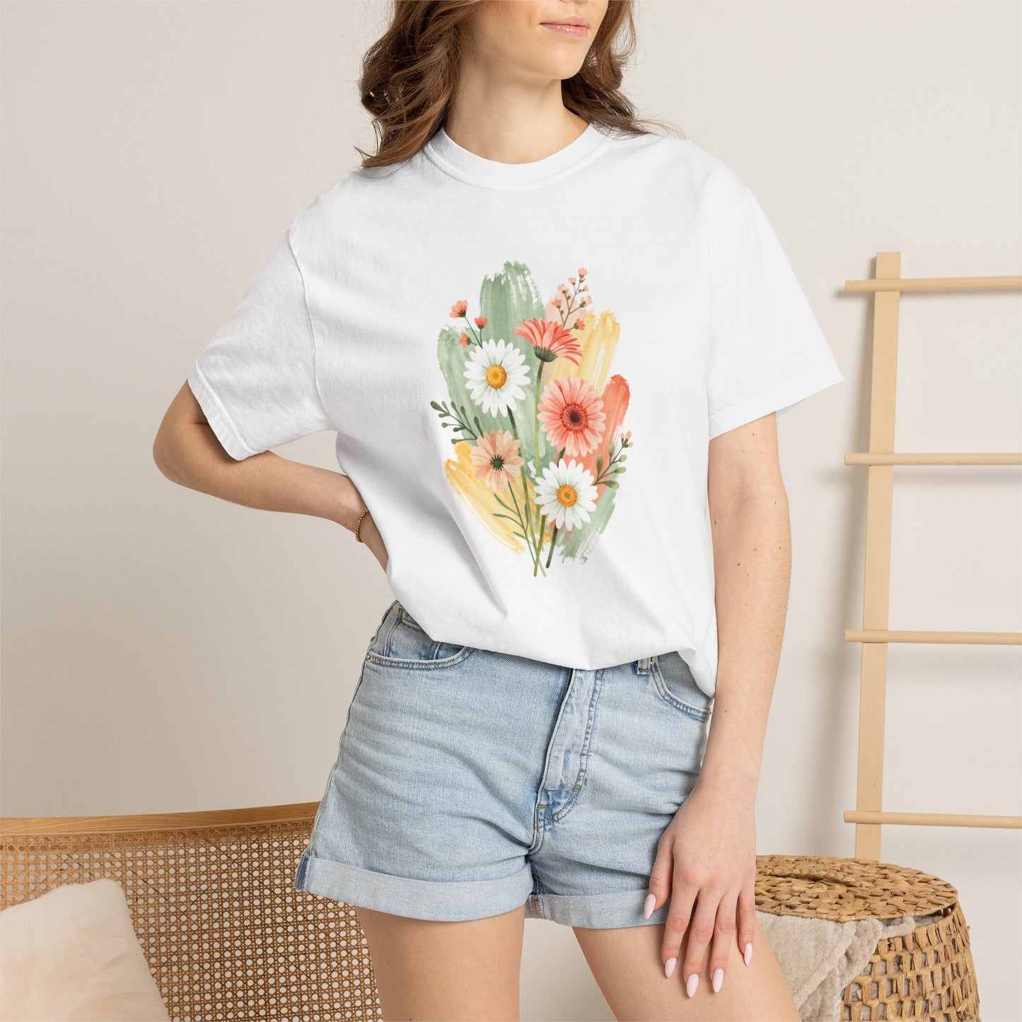 Watercolor Floral Graphic T-Shirt | Comfort Colors