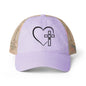 Women's Washed Mesh-Back Heart Cross Ballcap