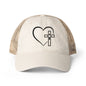 Women's Washed Mesh-Back Heart Cross Ballcap