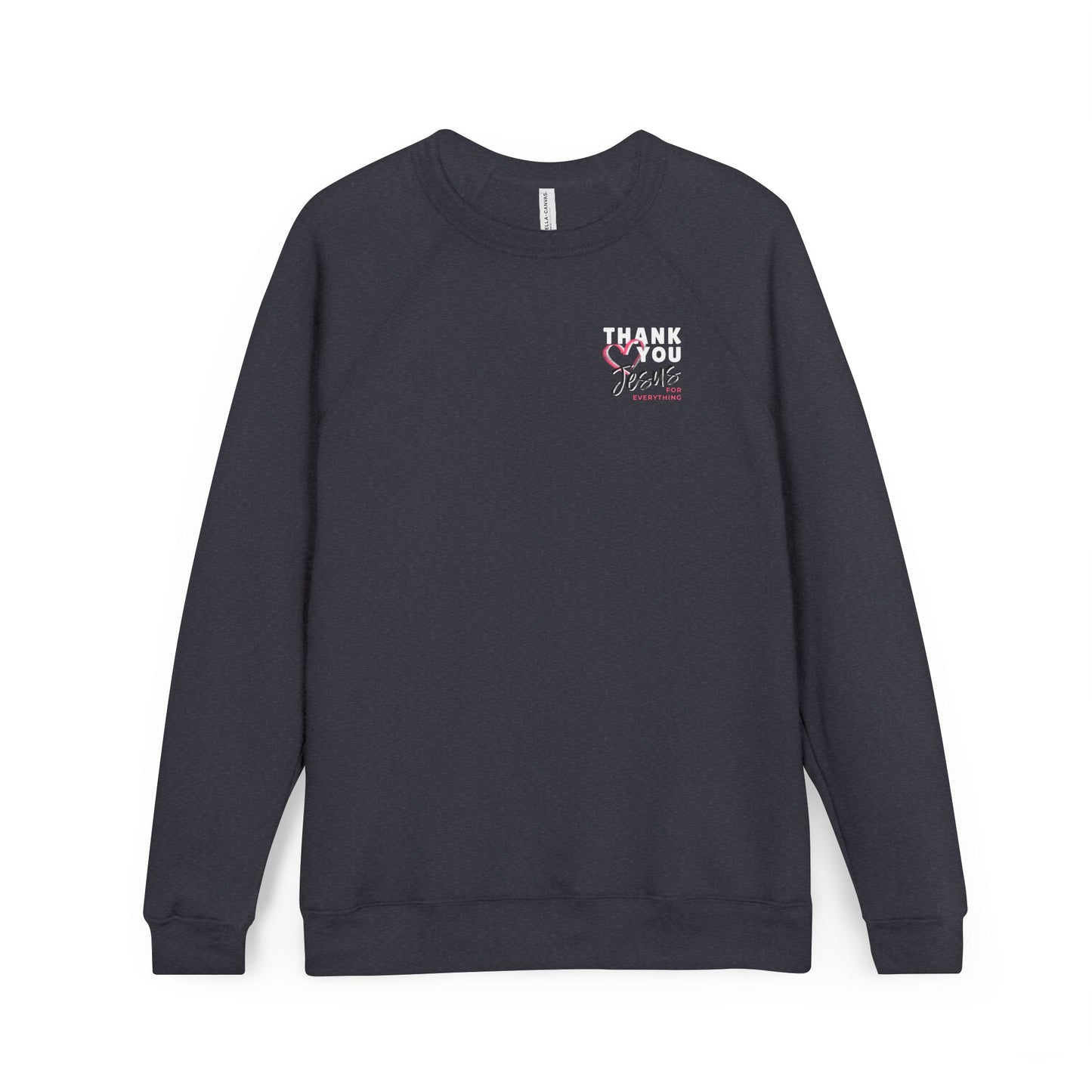 Heart Thank You Jesus Sweatshirt - Cozy Soft Bella-Canvas Faith Christian Crewneck