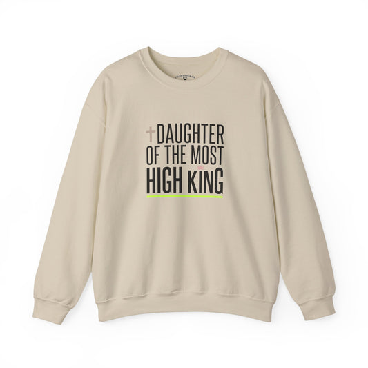 Daughter of the Most High King Crewneck Sweatshirt | Faith-Forward Minimalist Christian Apparel