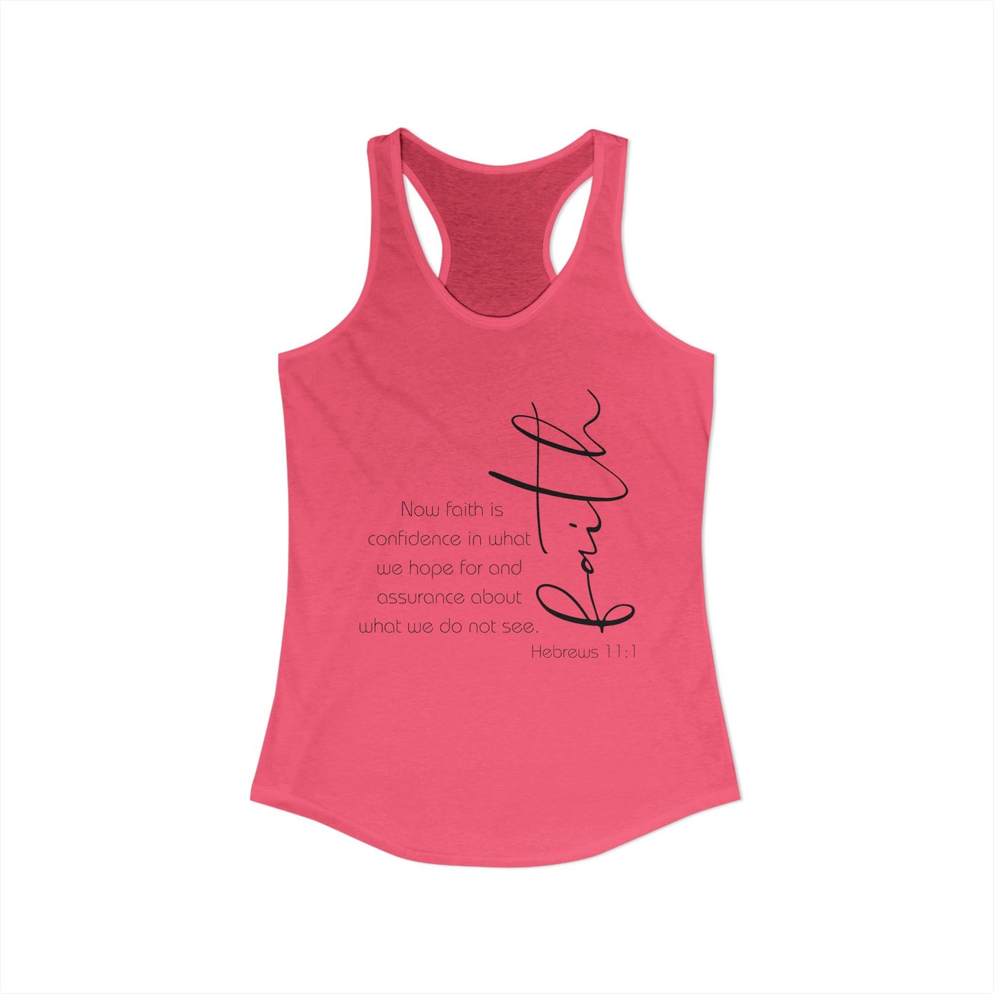 Hebrews 11:1 Faith Scripture Racerback Tank | Women's Inspirational Verse
