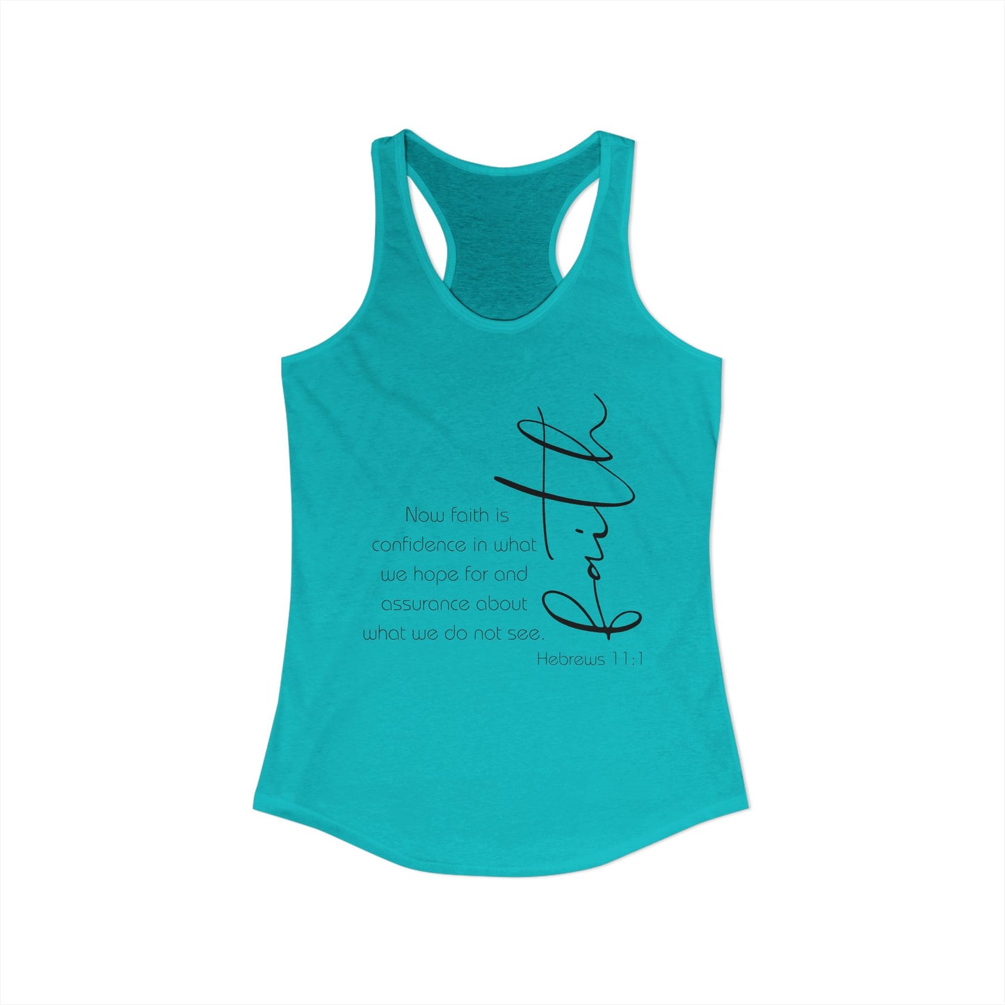Hebrews 11:1 Faith Scripture Racerback Tank | Women's Inspirational Verse