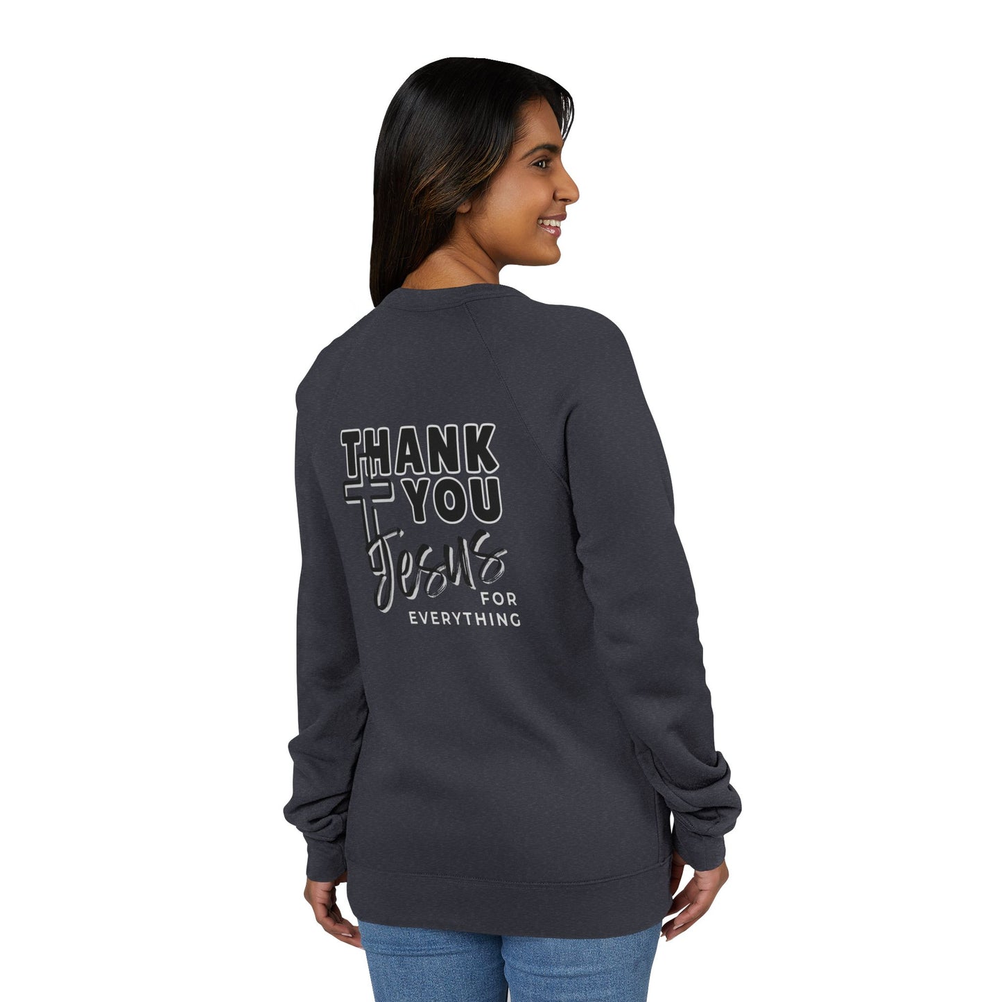 Cross Thank You Jesus Sweatshirt - Soft Bella-Canvas Faith Christian Crewneck