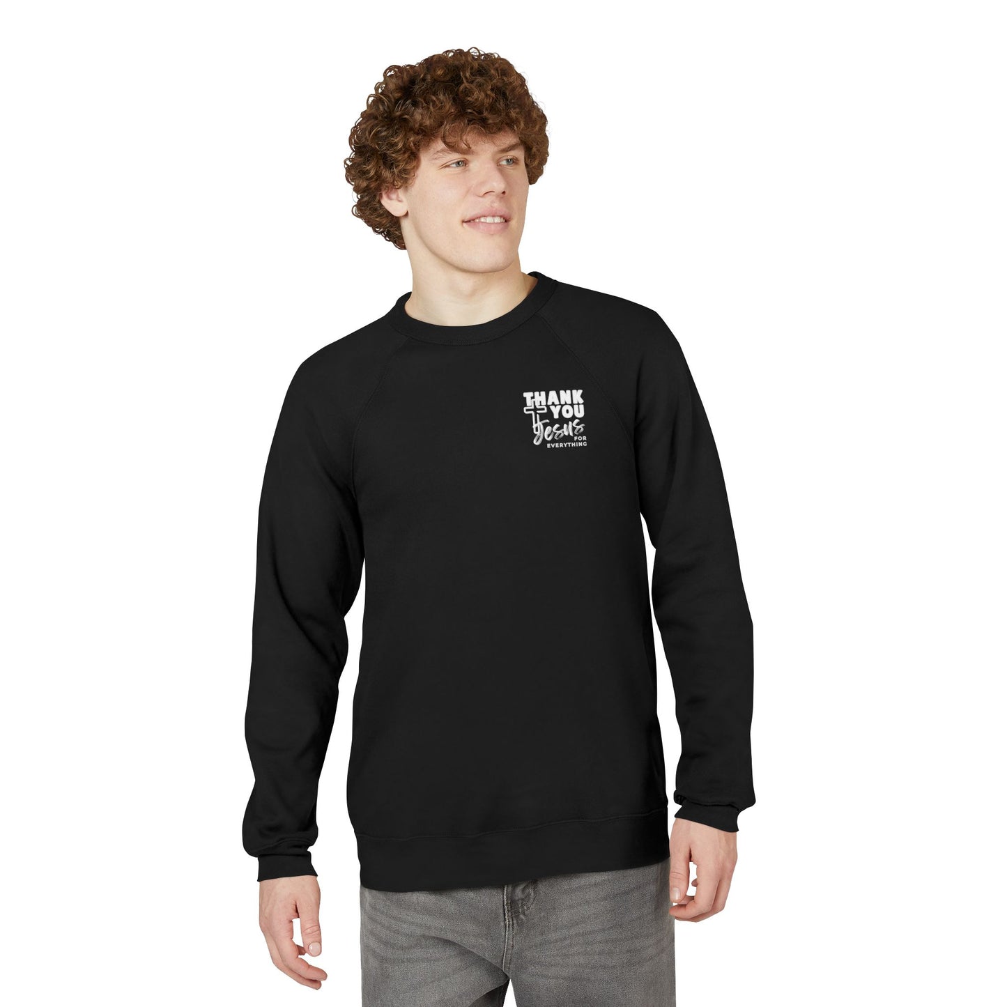 Cross Thank You Jesus Sweatshirt - Soft Bella-Canvas Faith Christian Crewneck