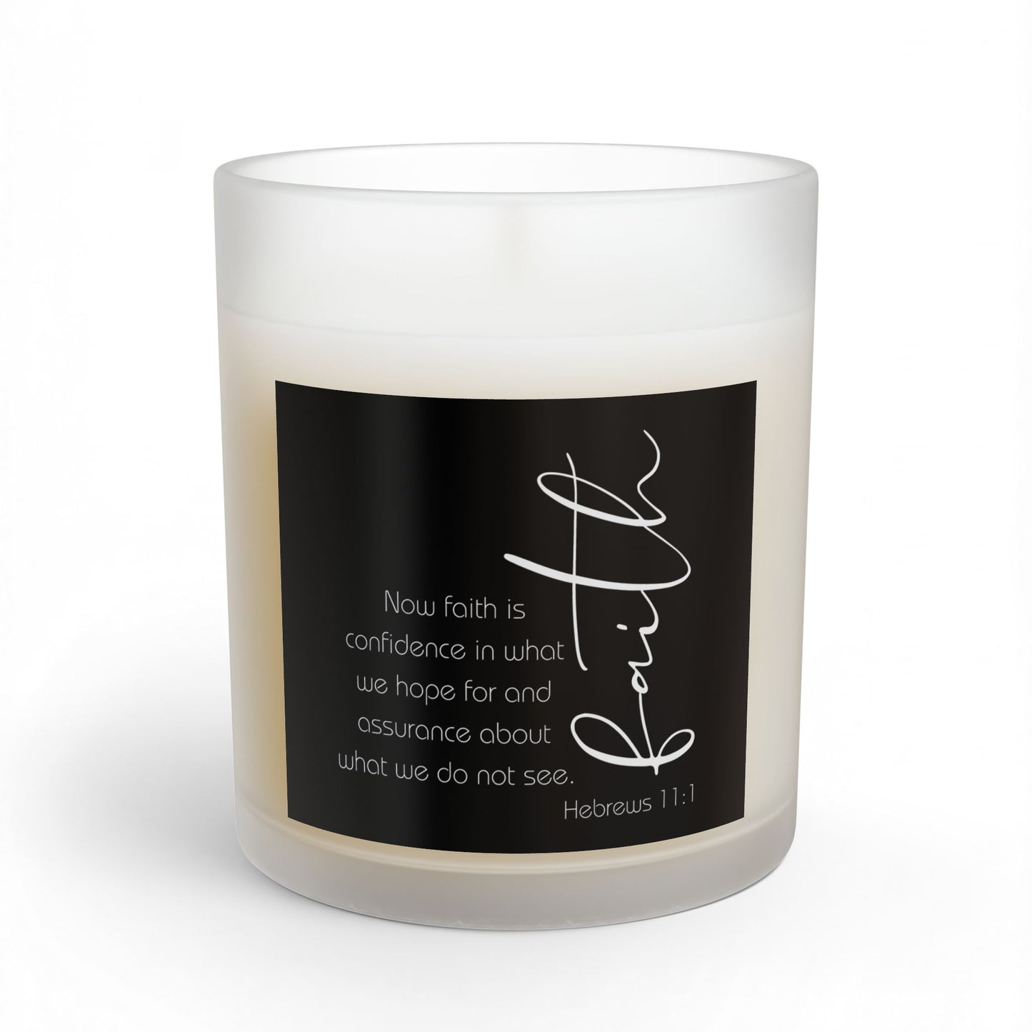 Black Hebrews 11:1 Faith Quote Glass Candle | 11oz