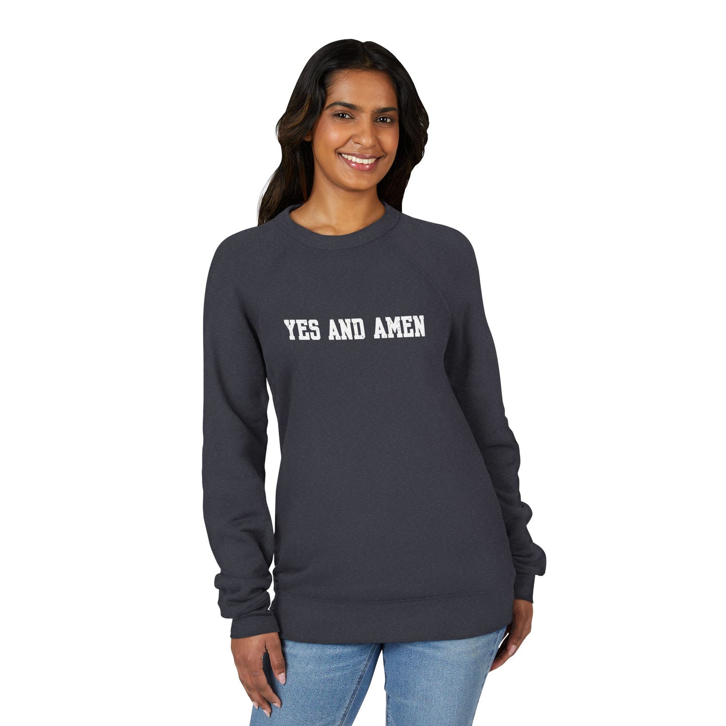 Yes And Amen Sweatshirt | Religious Faith Typography, Minimal Christian Crewneck