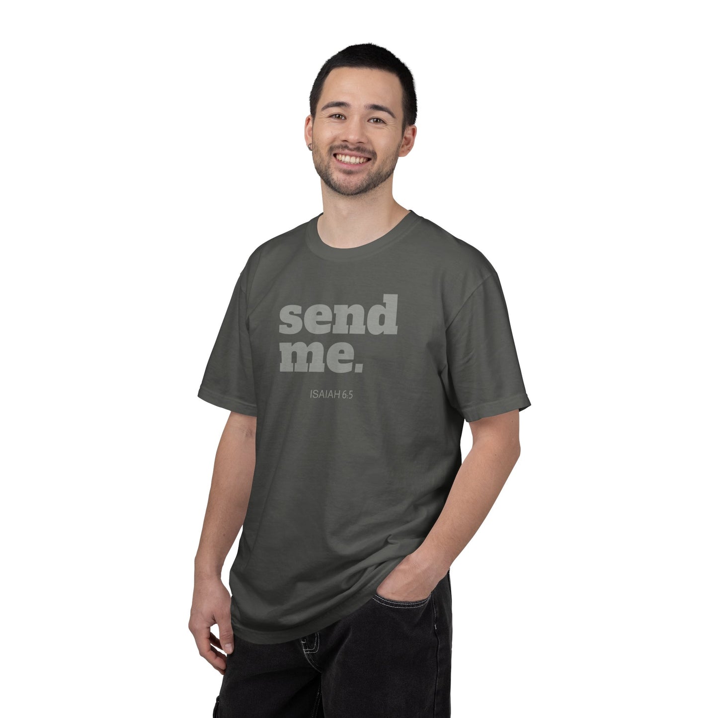 Send Me Isaiah 6:8 Graphic Comfort Colors T-shirt | Faith Inspired Christian Tee