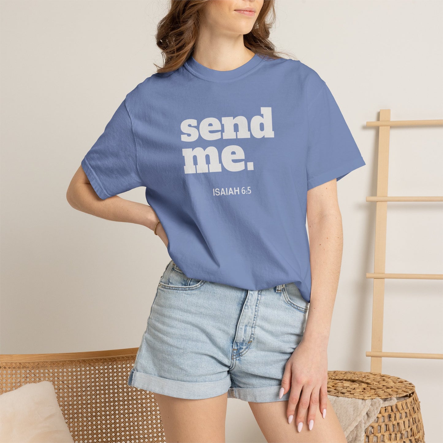 Send Me Isaiah 6:8 Graphic Comfort Colors T-shirt | Faith Inspired Christian Tee