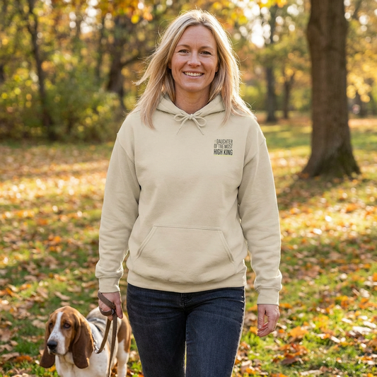Daughter of the Most High King Hoodie | Faith-Forward Minimalist Christian Apparel