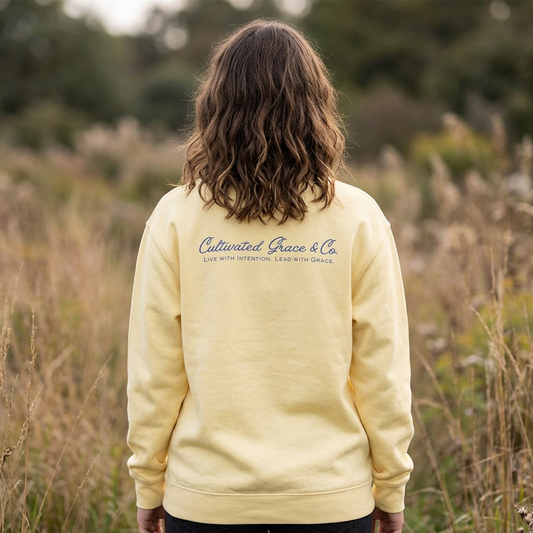 Cultivated Grace & Co Script Logo Comfort Colors Crewneck Sweatshirt