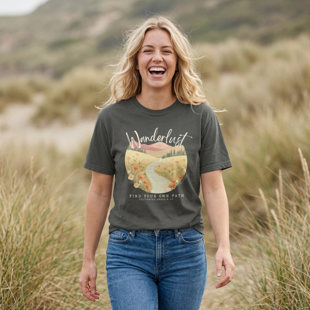 Wanderlust Comfort Colors T-Shirt — 'Wanderlust: Find Your Own Path' Graphic Tee