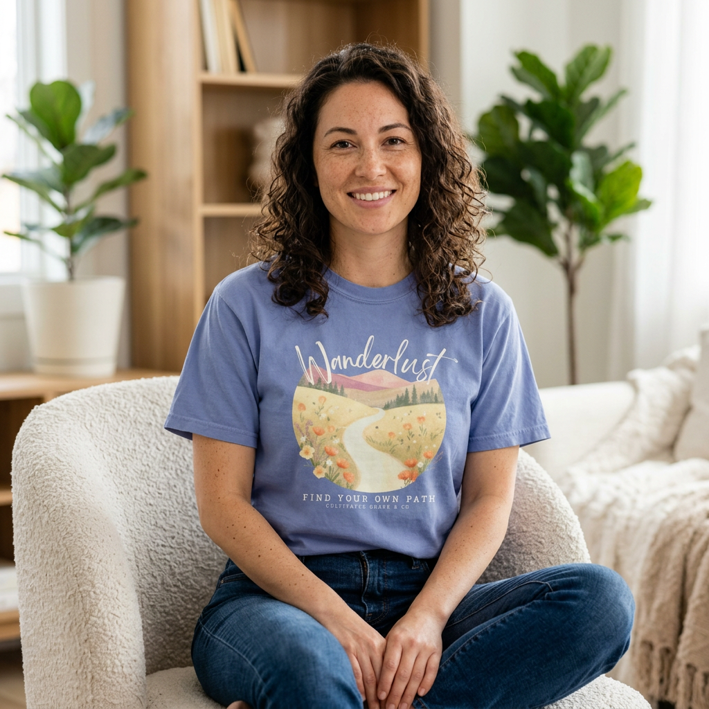 Wanderlust Comfort Colors T-Shirt — 'Wanderlust: Find Your Own Path' Graphic Tee