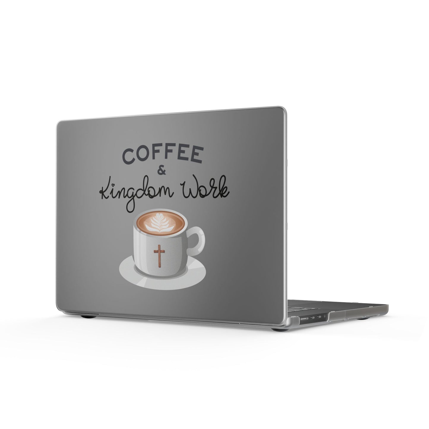 Matte MacBook Case — “Coffee & Kingdom Work” Christian Laptop Skin