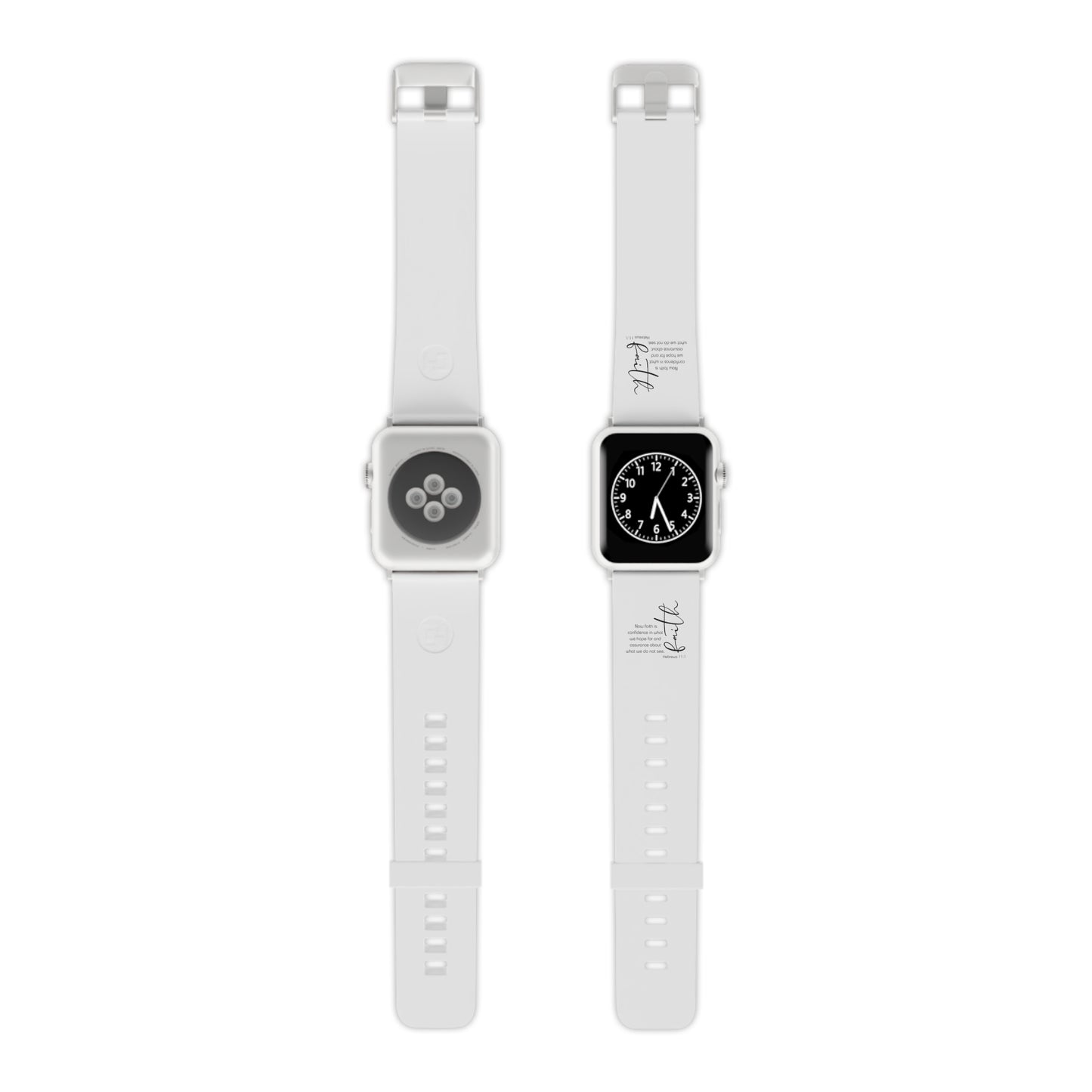 Hebrews 11:1 Faith Scripture  Apple Watch Band for Apple Watch | White Silicone