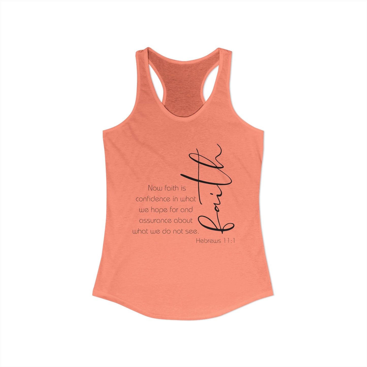Hebrews 11:1 Faith Scripture Racerback Tank | Women's Inspirational Verse