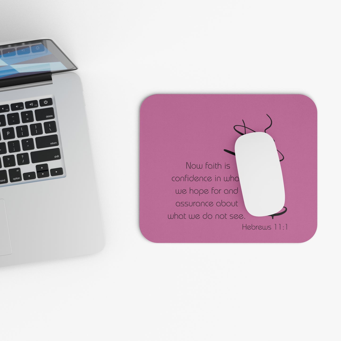 Hebrews 11:1 Faith Scripture Mouse Pad | Christian Desk Mat