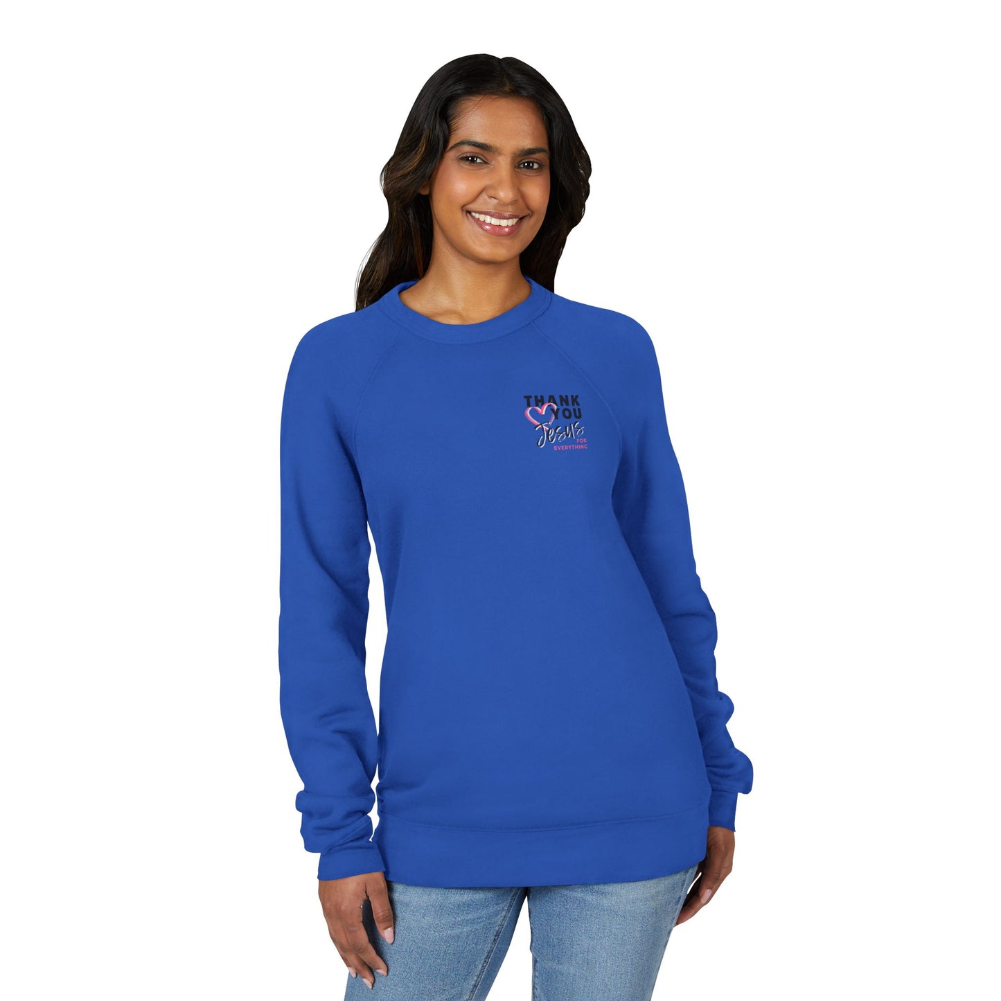 Heart Thank You Jesus Sweatshirt - Cozy Soft Bella-Canvas Faith Christian Crewneck