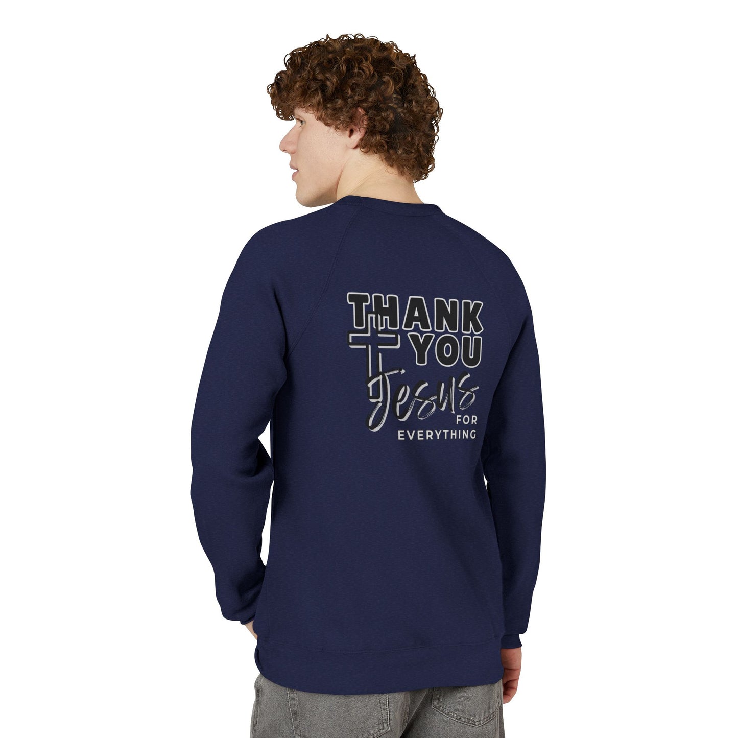 Cross Thank You Jesus Sweatshirt - Soft Bella-Canvas Faith Christian Crewneck